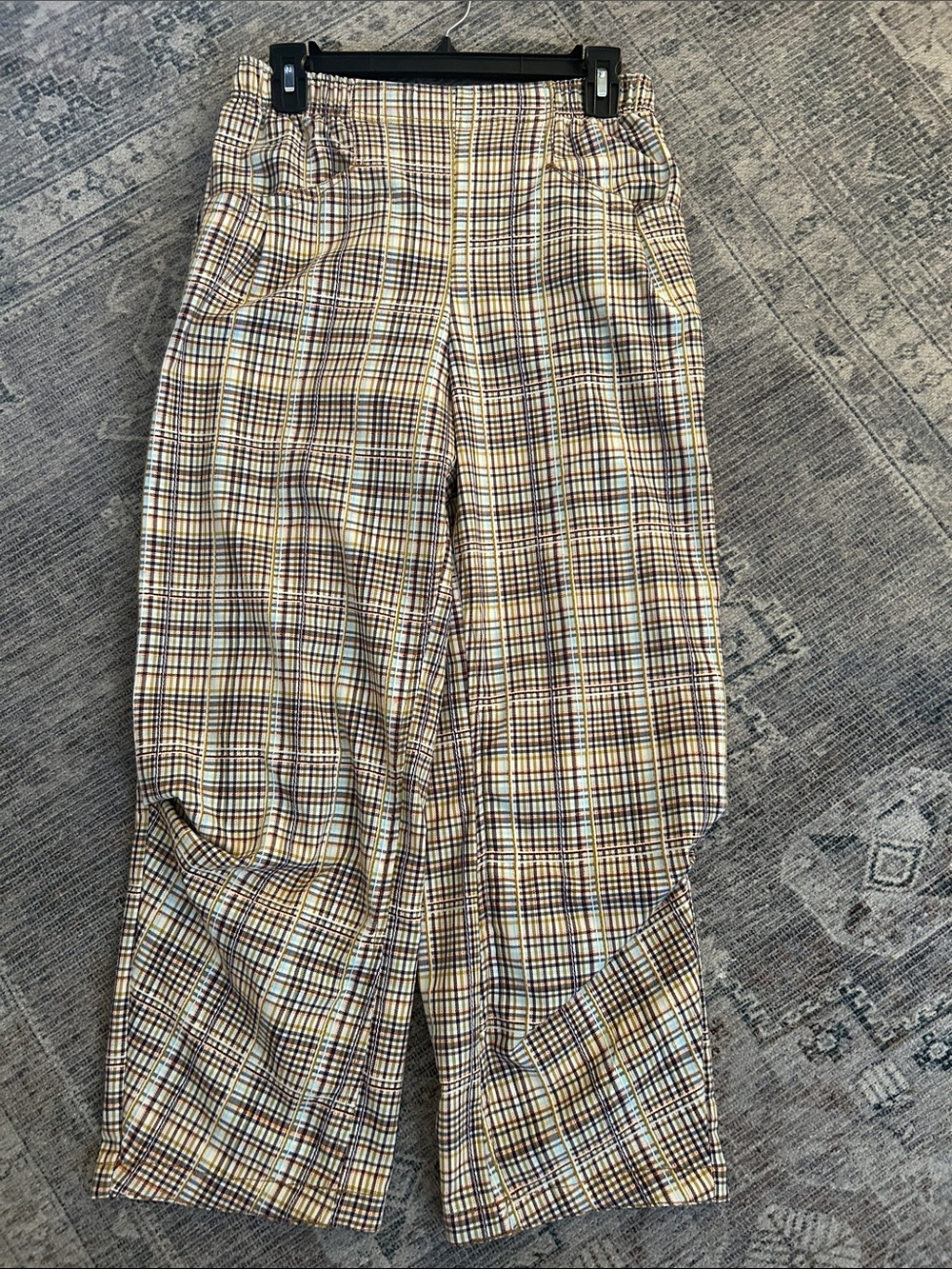 Free People Nice Choice Plaid Pull On Pants XS